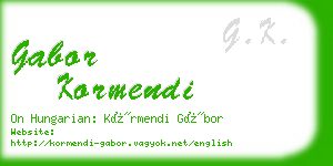 gabor kormendi business card